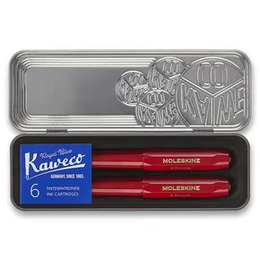 Moleskine Kaweco Kugelschreiber und Füllfederhalter Set rot